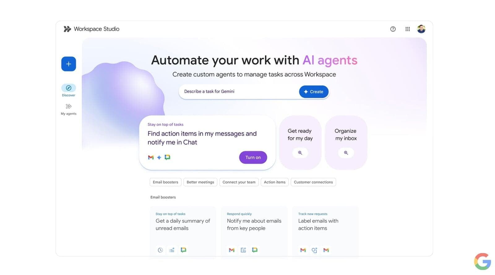 screenshot of initial agent page